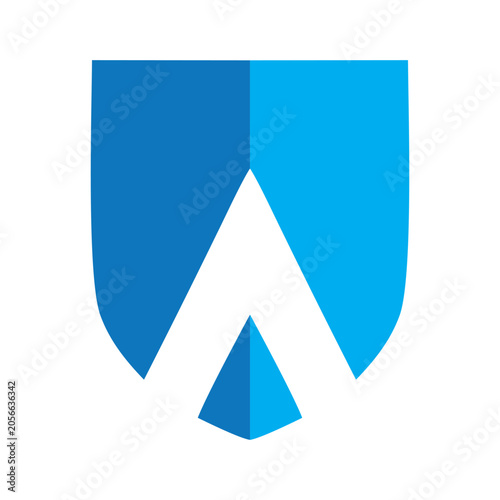 Blue Arrow Shield Logo symbol