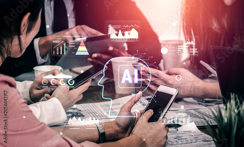 Obraz na płótnie AI powered business intelligence for advanced data analysis