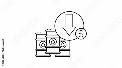 Crude oil price drop animation
