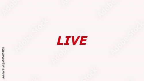 Animation of live button with transparent background, 4k simple live streaming icon animation, Perfect for shows and social media live performances or your channel.

