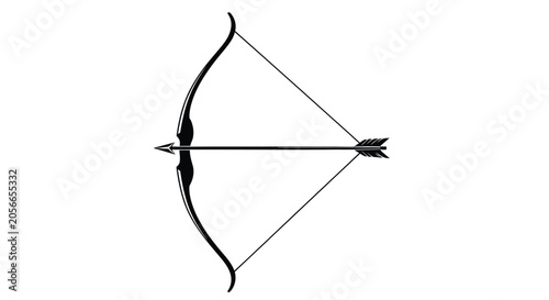 Foto Traditional Bow And Arrow Silhouette Against White Background