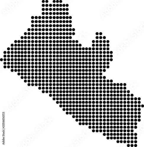 Liberia Dotted Map Minimalist Black Dots Silhouette Country Geography Graphic Element