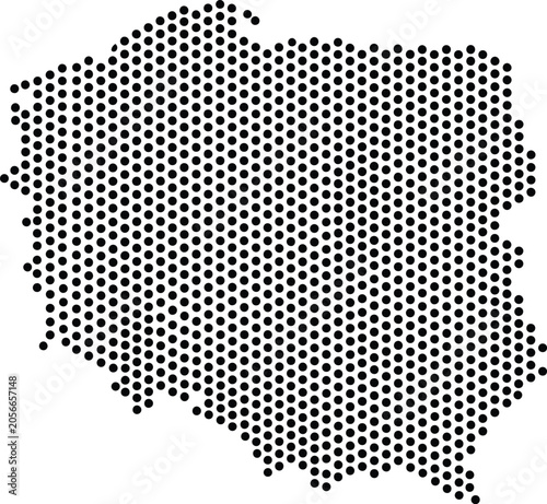 Poland Dotted Map Minimalist Black Dots Silhouette Country Geography Graphic Element