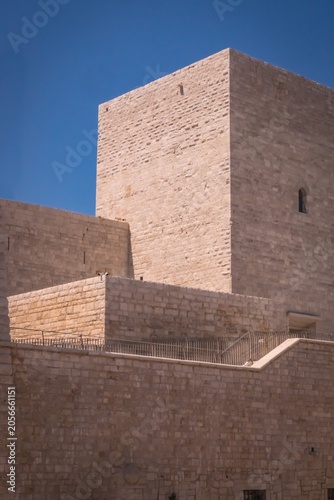 Bild auf Leinwand The massive fortress on the coast of the Adriatic Sea, Svevo Castle or  Trani Ca