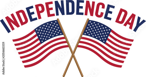 American flags on independence day