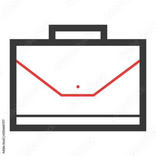 Red email envelope vector illustration showing letter message icon design