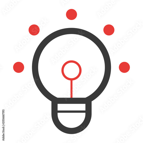 Vector magnifying glass search icon illustration on red background concept for finding and zooming information online