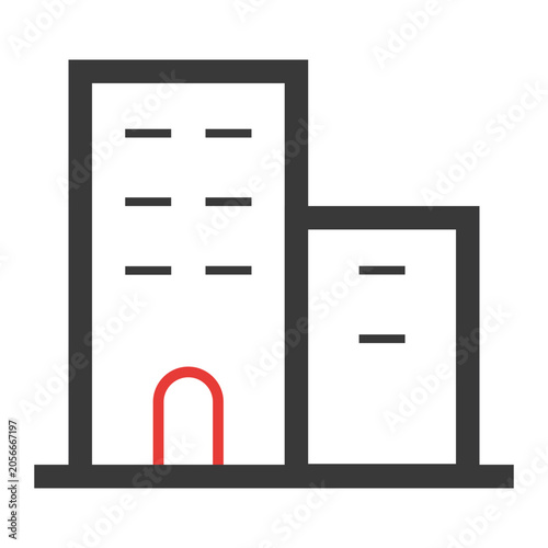 3D vector illustration of office door icon showing closed and open entrance security concept