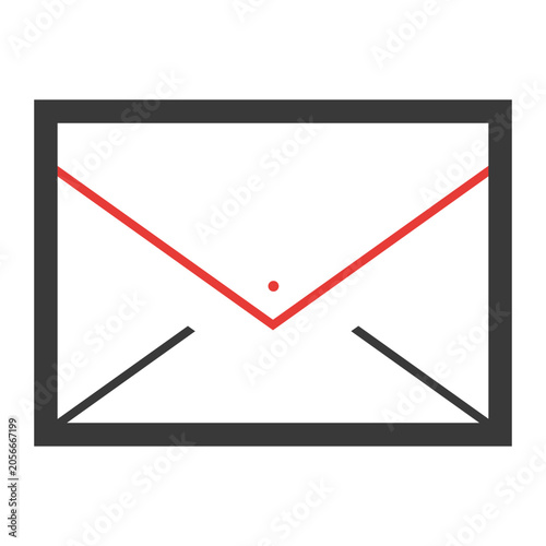 Email envelope icon with message communication and business mail concept illustration