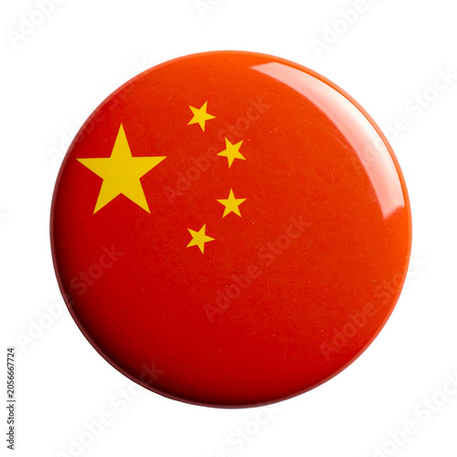 Glossy Round Button Pin Badge featuring the National Flag of China
