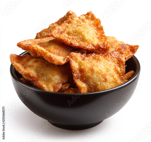 Crispy Fried Wontons in Bowl
