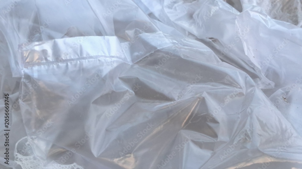 Obraz premium Crumpled White Plastic Texture Background