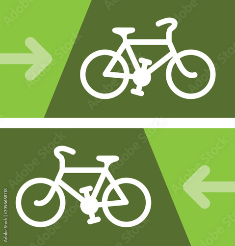 Pictogram and arrow on a graphic panel