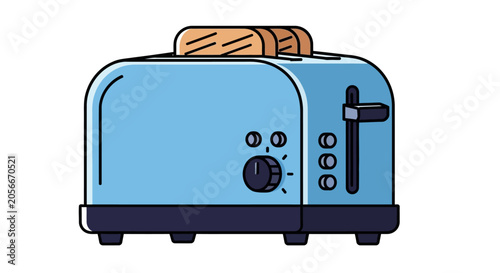 Fotografie Blue Electric Kitchen Toaster Appliance.