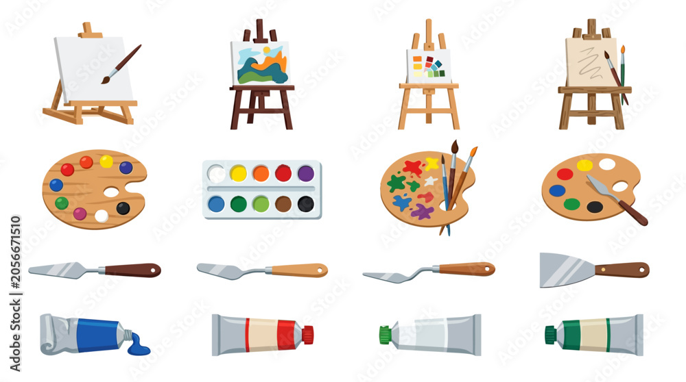 Fototapeta premium Painting tools and art supplies.