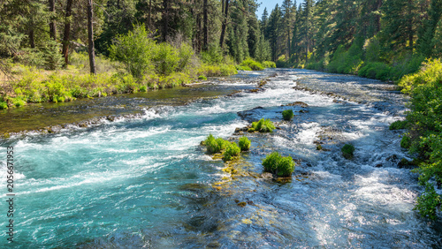 Fotografie Wizard Falls Rapids on the Metolius River, Oregon