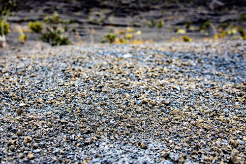 Εκτύπωση καμβά Low angle view of volcanic cinders and gravel on the crater floor of Hawaii Volc