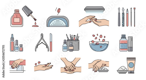 Tableau sur toile Nail care and beauty tools.