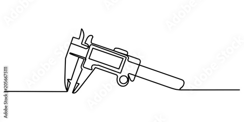 Tableau sur toile Continuous line drawing of a vernier caliper tool