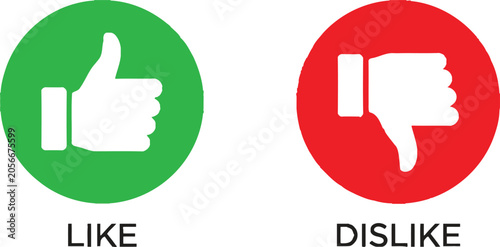 Foto Thumbs up and thumbs down icons for like and dislike feedback