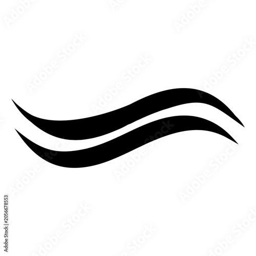 Smooth flowing horizontal double curve wave graphic
