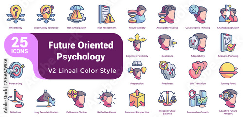 Schilderij op canvas Color Future Oriented Psychology Bundle H25 V02