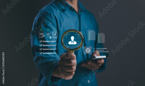 Canvas Print Talent acquisition and recruitment concept with candidate screening, employee se
