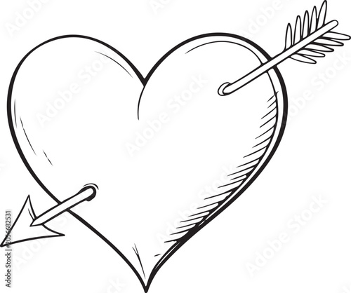 Billede på lærred Heart with arrow icon