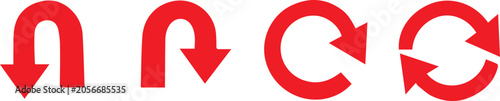 Bilde på lerret Modern red arrow icons showing undo and redo actions Vector