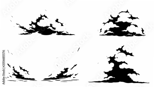 Konstfotografi Dramatic cloud formations silhouette against a white background atmospheric weat