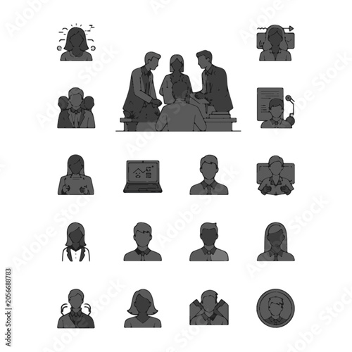 Diverse group of people using technology devices together.