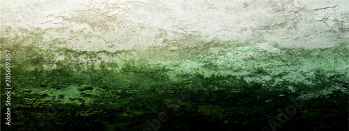 Slika na platnu Abstract texture of green and white paint strokes, evoking natural elements, perhaps a close-up landscape or weathered surface