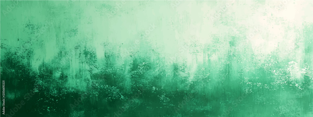 Obraz premium Abstract ethereal mist-laden forest canopy bathed ethereal emerald light, suggestive of otherworldly forest atmosphere.