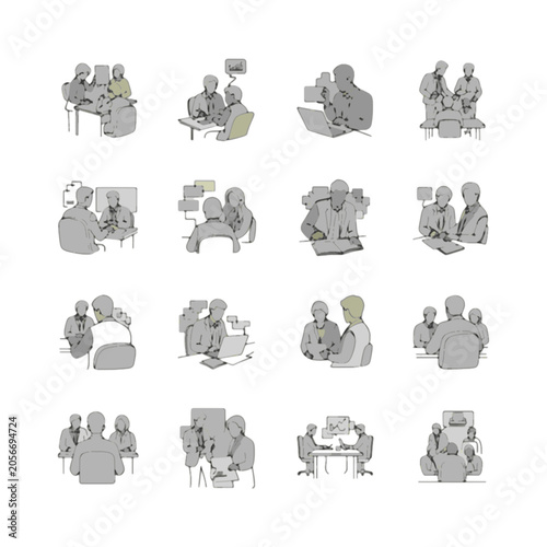 Various People Interacting in Different Scenes.