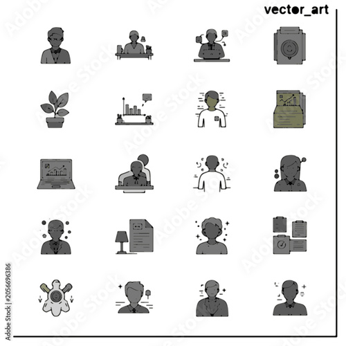 Fotografie Diverse vector art icons collection.