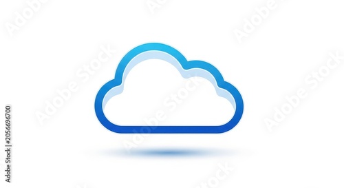 Blue cloud icon with shadow