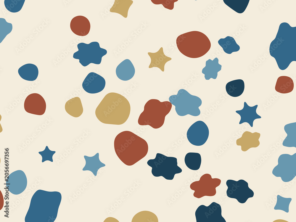 Fototapeta premium Flat Organic Shapes Pattern Contemporary Background