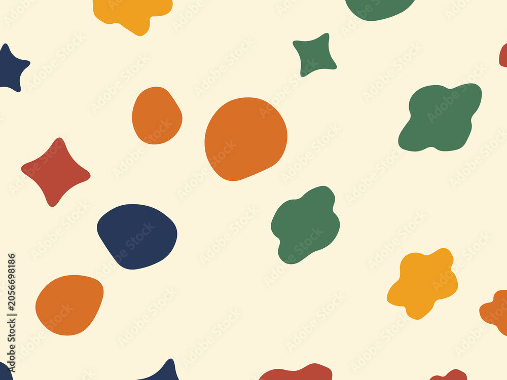 Fototapeta premium Organic Paper Cutout Pattern Modern Art Background