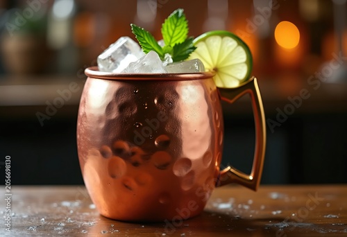 Copper Mug Lime Industrial Bar Counter Inspired Moscow Mule Visual