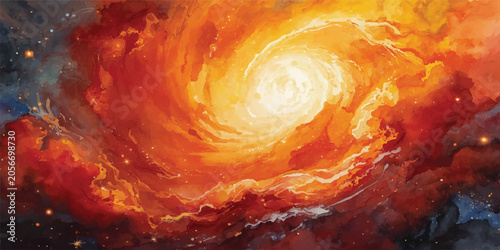 Obraz na plátne Abstract fire in water and sky with red and yellow flames, smoke, glow, and infe