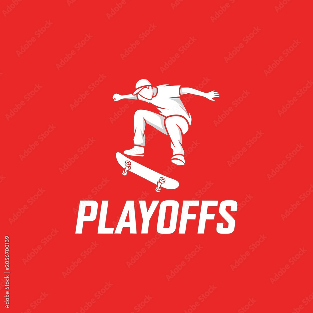 Obraz premium Dynamic Skateboarder Executes Aerial Trick Against Bold Red Background