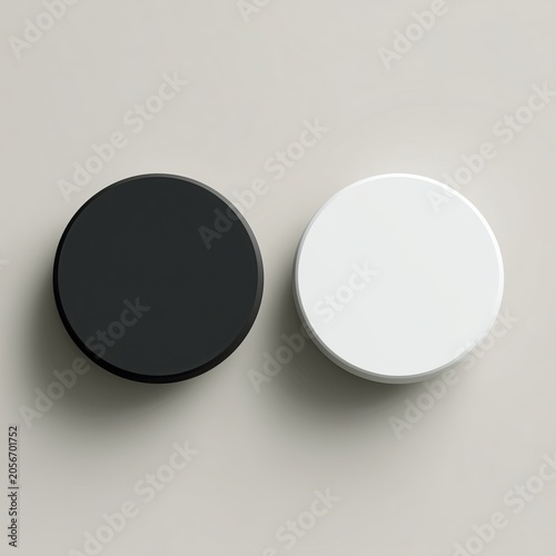 Black and white circles representing contrast and balance. AI-generated.