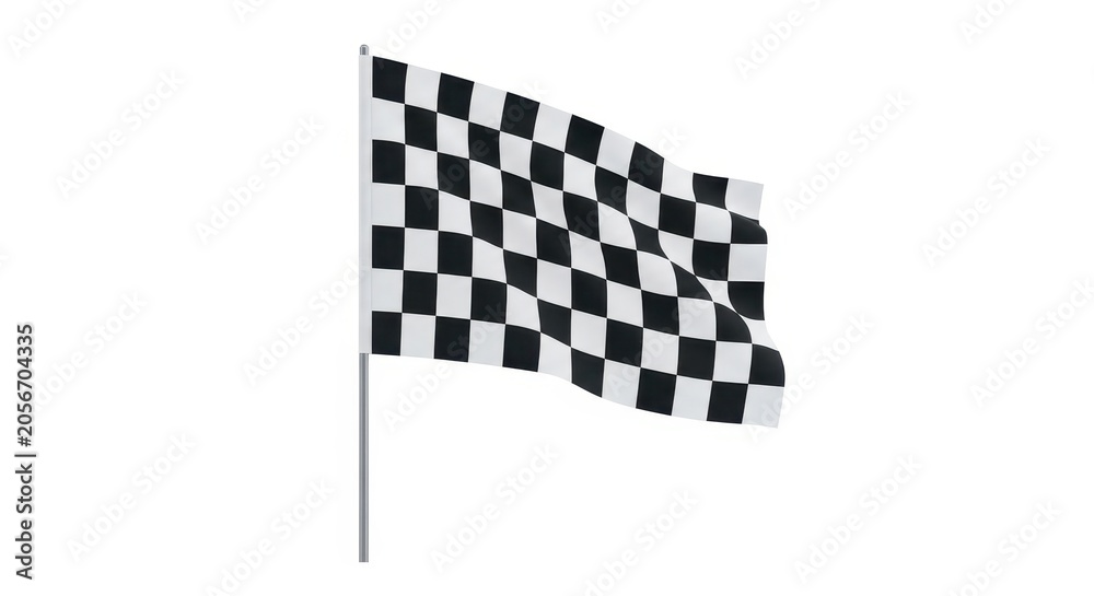 Fototapeta premium Checkered racing flag waving on a pole