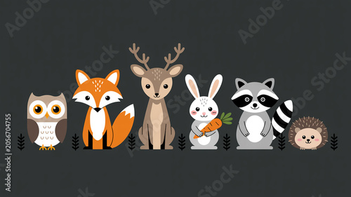 funny cartoon animal set with cute pets and farm animals illustration vector characters bear cat dog rabbit fox cow pig lion tiger baby animals comic style icons