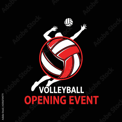 Dynamic Volleyball Athlete Graphic For Sports Event Promotion