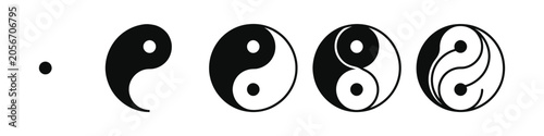 Photos Yin yang symbol evolution from singularity to complex form