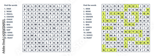 Φωτογραφία A word search puzzle for children