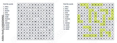 Φωτογραφία A word search puzzle for children