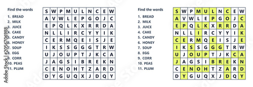 Quadro su tela A word search puzzle for children