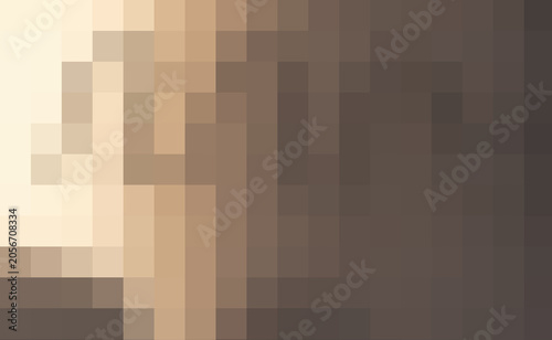 Abstract pixel art background in warm beige and brown tones with mosaic block pattern. Retro 8-bit style digital texture, minimal neutral backdrop..